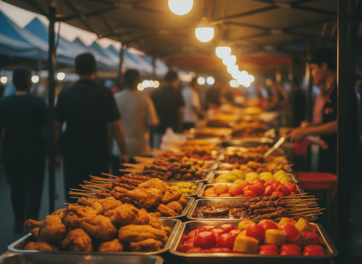 Gerai makanan di bazar Ramadan