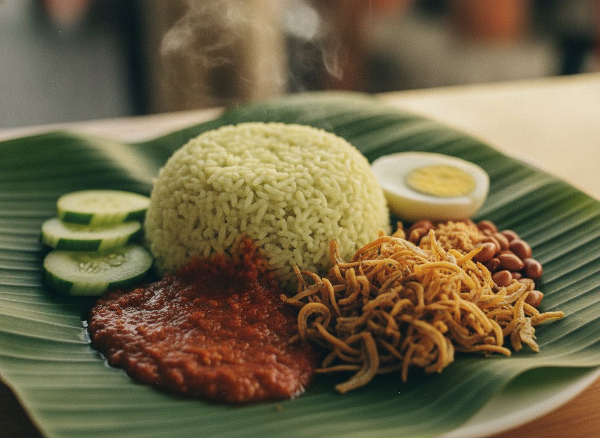 Nasi lemak pandan basmati